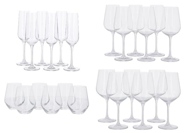 Silvercrest® Sklenice na sekt / Sklenice na bílé víno / Sklenice na červené víno / Sklenice na vodu (100395535)