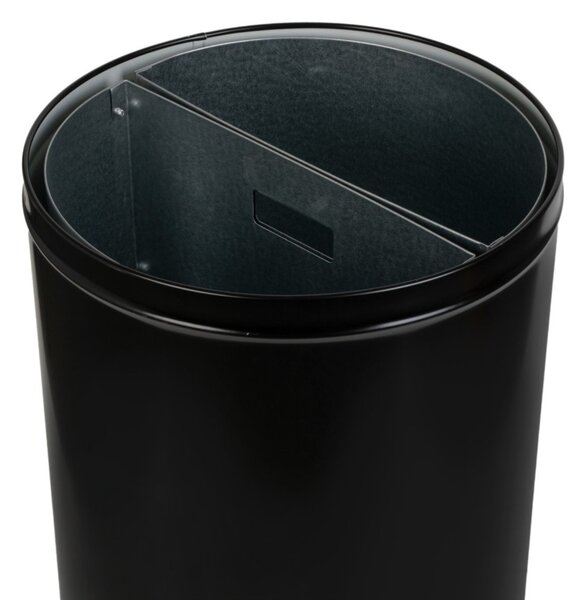 Alda Koš na tříděný odpad STREAM DUO s vnitřní kovovou nádobou, 2 x 30 L, nerezová ocel, černá