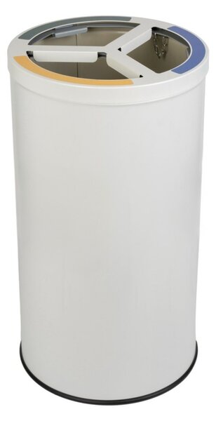 Alda Koš na tříděný odpad STREAM TRIO s držákem pytlů, 3 x 25 L, nerezová ocel, bílá