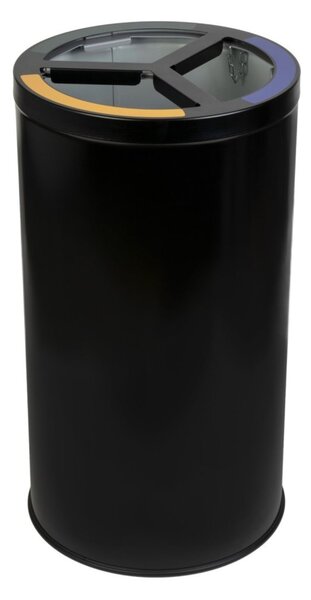 Alda Koš na tříděný odpad STREAM TRIO s držákem pytlů, 3 x 25 L, nerezová ocel, černá