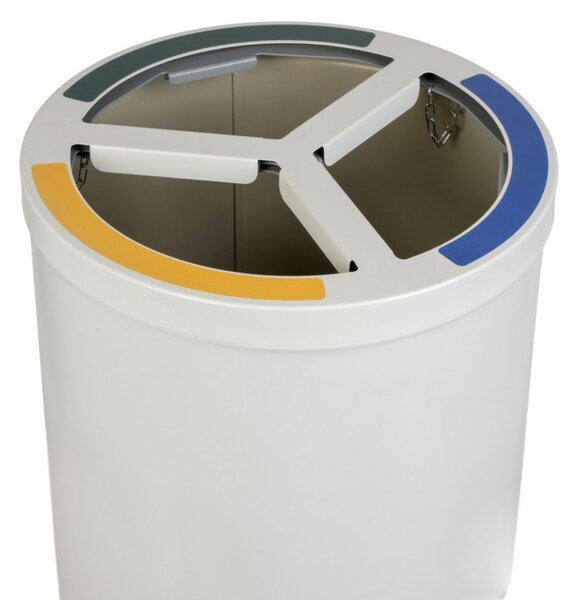 Alda Koš na tříděný odpad STREAM TRIO s držákem pytlů, 3 x 25 L, nerezová ocel, bílá