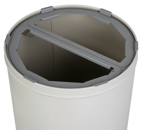 Alda Koš na tříděný odpad STREAM DUO s držákem pytlů, 2 x 35 L, nerezová ocel, bílá