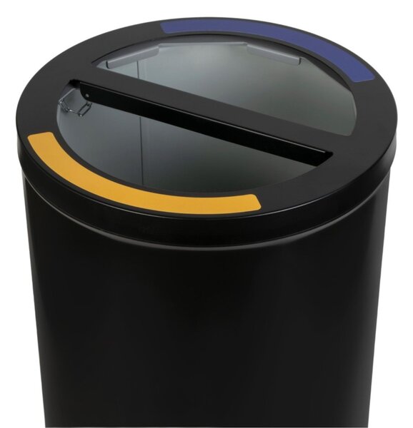 Alda Koš na tříděný odpad STREAM DUO s držákem pytlů, 2 x 35 L, nerezová ocel, černá