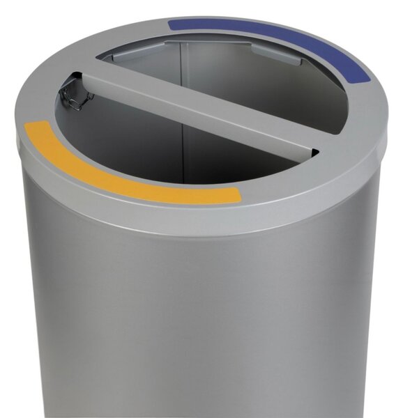 Alda Koš na tříděný odpad STREAM DUO s držákem pytlů, 2 x 35 L, nerezová ocel, šedá