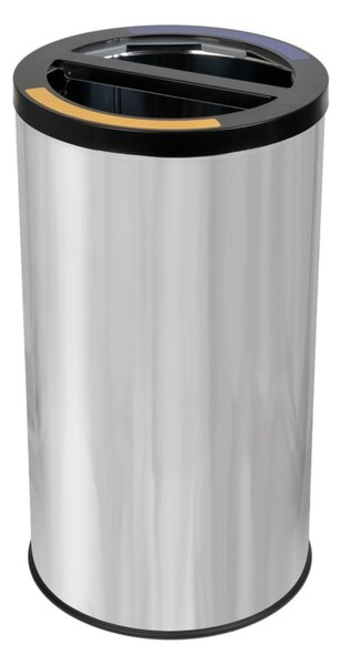 Alda Koš na tříděný odpad STREAM DUO s držákem pytlů, 2 x 35 L, nerezová ocel, lesklá