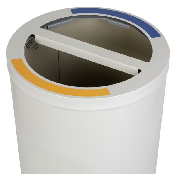 Alda Koš na tříděný odpad STREAM DUO s držákem pytlů, 2 x 35 L, nerezová ocel, bílá