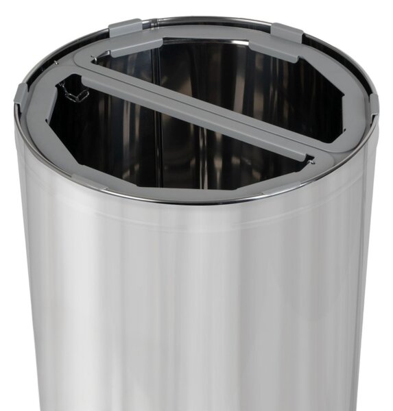 Alda Koš na tříděný odpad STREAM DUO s držákem pytlů, 2 x 35 L, nerezová ocel, lesklá