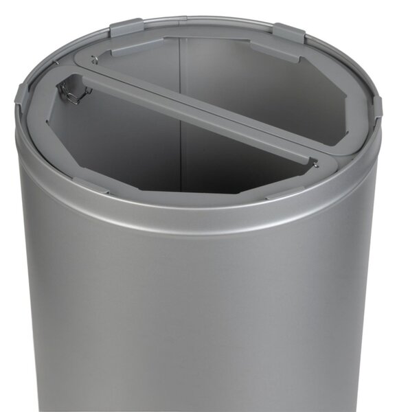 Alda Koš na tříděný odpad STREAM DUO s držákem pytlů, 2 x 35 L, nerezová ocel, šedá