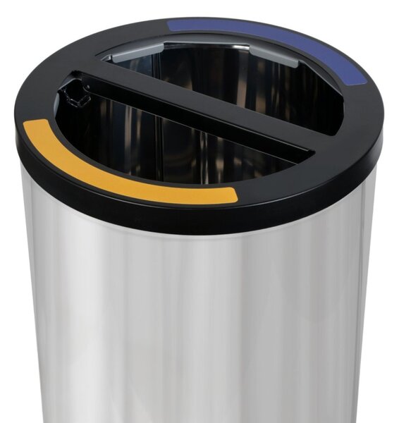 Alda Koš na tříděný odpad STREAM DUO s držákem pytlů, 2 x 35 L, nerezová ocel, lesklá