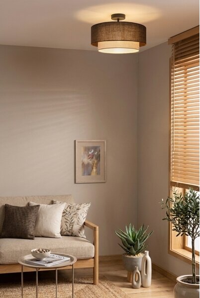 Brilagi - LED Přisazený lustr BOHO ECO 1xE27/10W/230V pr. 40 cm hnědá/krémová
