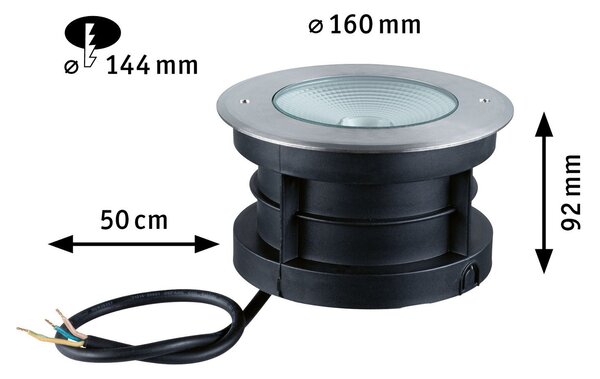 P 94749 LED zemní svítidlo Vanea IP67 kruhové 160mm 3000K 15,5W 230V hliník hliník - PAULMANN