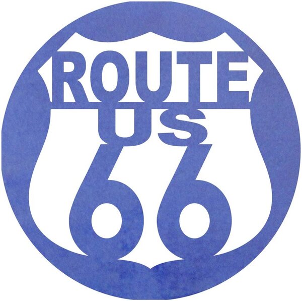 Dřevěný nástěnný obraz U.S. ROUTE 66: Preglue - Bílá barva Rozměr 20 cm 4079-60544 PR0411