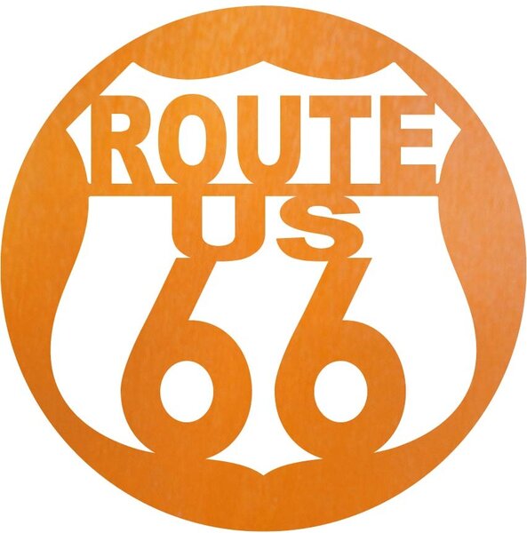 Dřevěný nástěnný obraz U.S. ROUTE 66: Preglue - Bílá barva Rozměr 20 cm 4079-60544 PR0411
