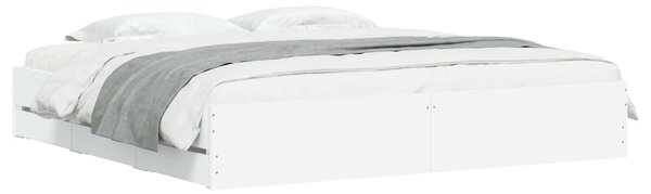 Rám postele se zásuvkami bílý 160 x 200 cm kompozitní dřevo 3207259