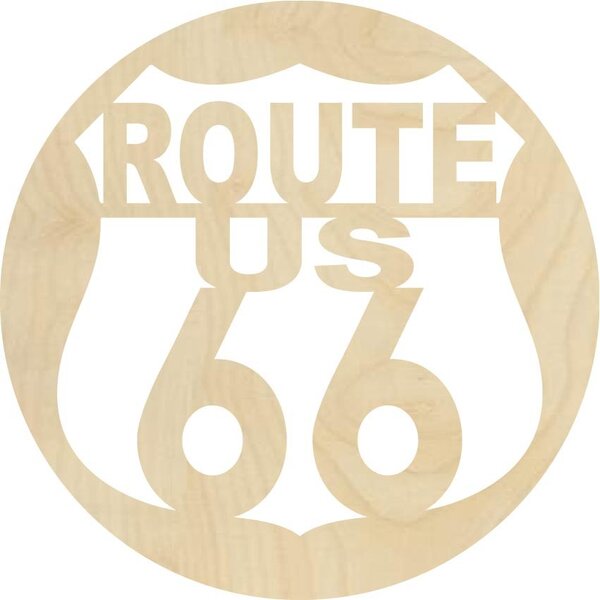 Dřevěný nástěnný obraz U.S. ROUTE 66: Preglue - Bílá barva Rozměr 20 cm 4079-60544 PR0411