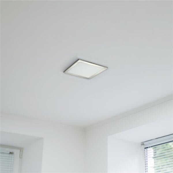 Prémiový přisazený LED panel 12W 950lm, denní, čtvercový, matný chrom, 3 roky
