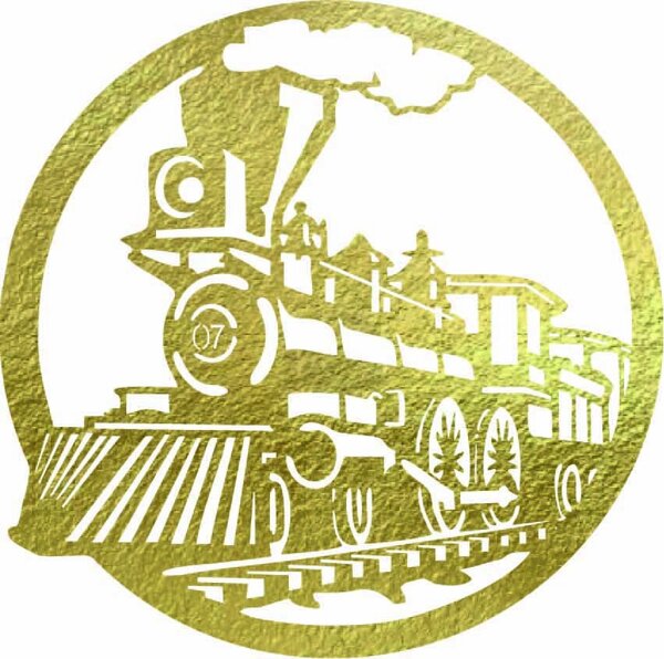 Obraz parního vlaku, historický vlak - ETVAL: Přírodní překližka - Topol přírodní Rozměr 20 cm 4087-61068 PR0419