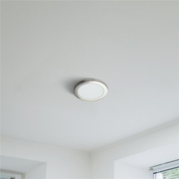 Prémiový přisazený LED panel 18W 1490lm, denní, kruhový, matný chrom, 3 roky