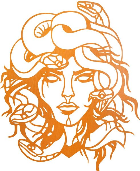 Obraz na zdi msdúza žena - MEDUSA GORGONA: Přírodní překližka - Topol přírodní 35 x 30 cm 4091-61438 PR0423