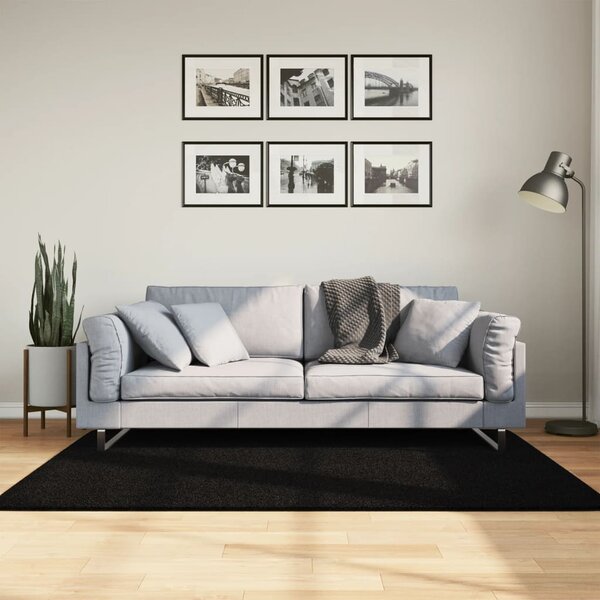 Koberec HUARTE krátký vlas měkký a pratelný černý 120x170 cm