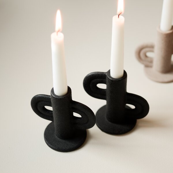 DBKD Keramický svícen Swirl Slide - Black DK330