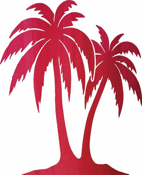 Vyřezávaný obraz na stěnu palmy - TROPICAL | SENTOP: Překližka - Zelená (mořidlo) 35 x 30 cm 4103-62230 PR0428 plywood