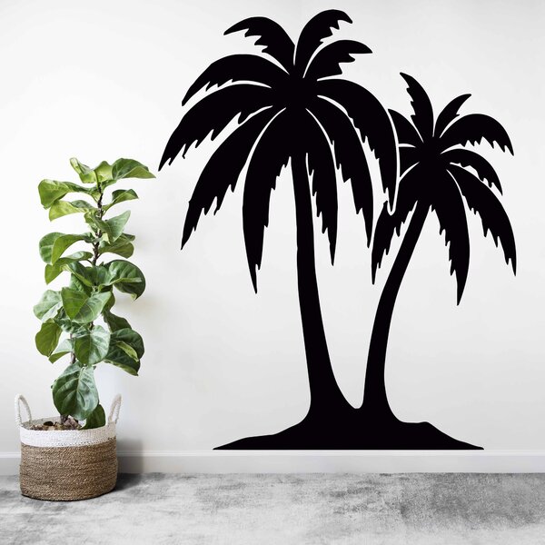 Vyřezávaný obraz na stěnu palmy - TROPICAL | SENTOP: Překližka - Zelená (mořidlo) 35 x 30 cm 4103-62230 PR0428 plywood