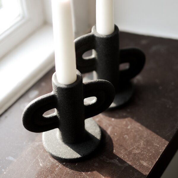 DBKD Keramický svícen Swirl Slide - Black DK330