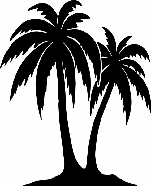 Vyřezávaný obraz na stěnu palmy - TROPICAL | SENTOP: Překližka - Zelená (mořidlo) 35 x 30 cm 4103-62230 PR0428 plywood