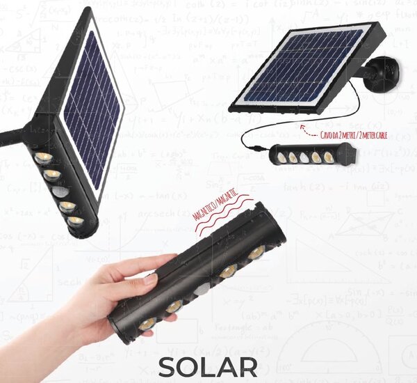 CEN GNS-081240 Solární reflektor LED GENIUS SOLARE SLIM 8W 4000K 950lm IP65 - CENTURY