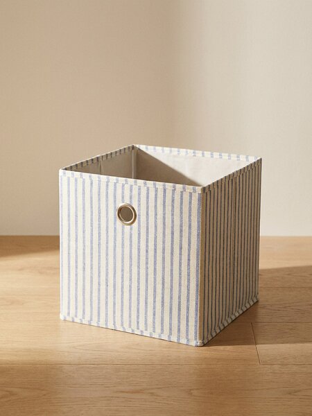 Sinsay - Skládací koš na ukládání s pruhy - námořnická modrá