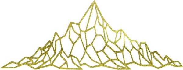 Polygonální nástěnná dekorace skalnatý kopec - AKVOYD: Přírodní překližka - Topol přírodní 65 x 20 cm 4111-62879 PR0433 plywood