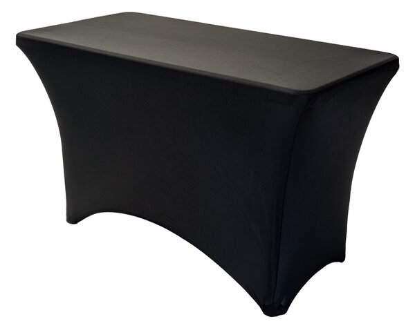 TENTino Skládací stůl 122x60 cm PŮLENÝ, bílý, STL122P Barva ubrusu: ČERNÁ / BLACK
