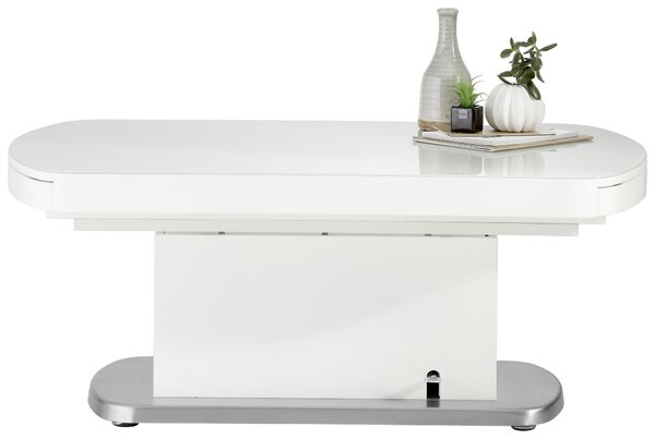 KONFERENČNÍ STOLEK, bílá, kov, sklo, kompozitní dřevo, 120/75/50 cm Venda - Konferenční stolky