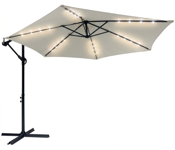 Avenberg Velký polohovatelný slunečník Sunny LED 300, béžová