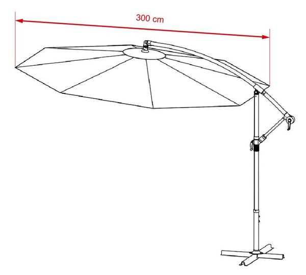 Avenberg Velký polohovatelný slunečník Sunny LED 300, béžová