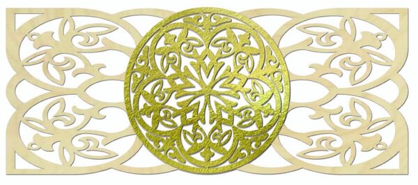 Luxusní obraz - Mandala na stěně - MIRAGE: Přírodní překližka - Topol přírodní 37 x 90 cm 4177-65295 PR0313-A