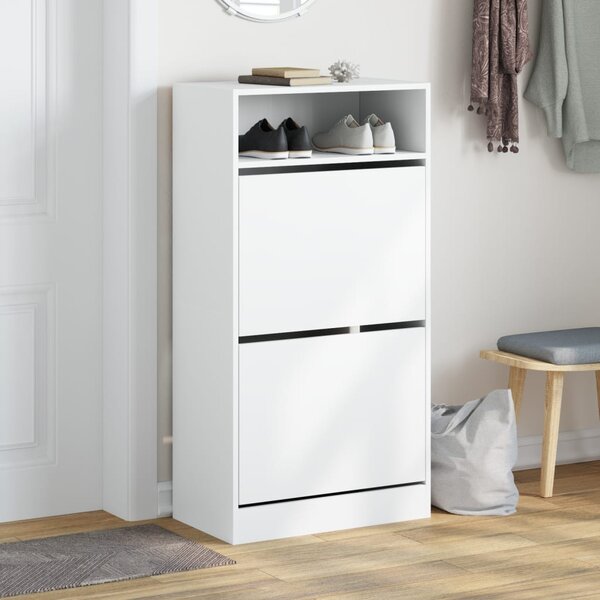 Botník bílý 60 x 34 x 116 cm kompozitní dřevo