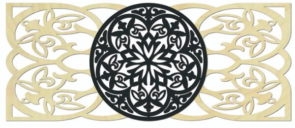 Luxusní obraz - Mandala na stěně - MIRAGE: Přírodní překližka - Topol přírodní 37 x 90 cm 4177-65295 PR0313-A