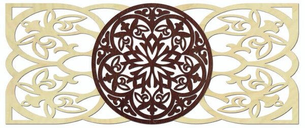 Luxusní obraz - Mandala na stěně - MIRAGE: Přírodní překližka - Topol přírodní 37 x 90 cm 4177-65295 PR0313-A
