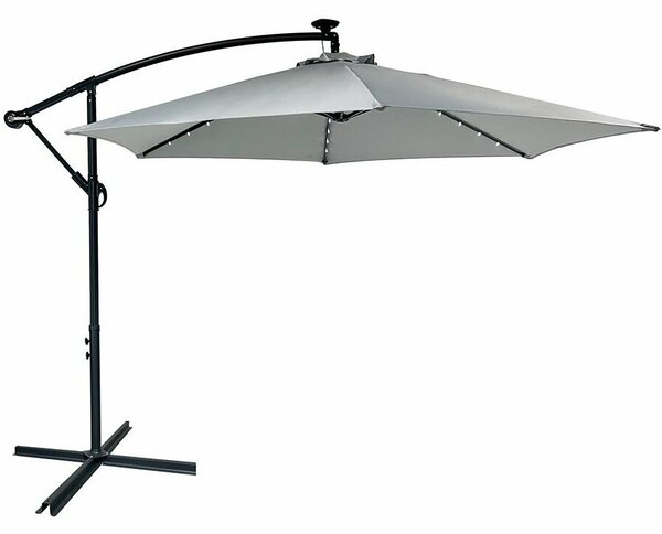 Avenberg Velký polohovatelný slunečník Sunny LED 300, šedá