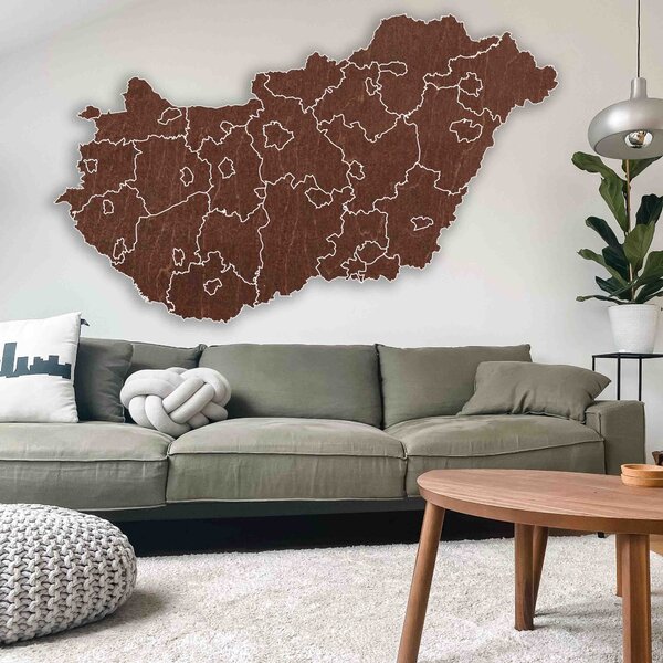 SENTOP | Dřevěná nástěnná mapa Maďarska - 40 kusů | SENTOP M005