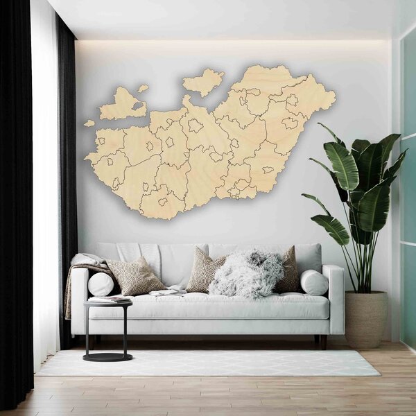 SENTOP | Dřevěná nástěnná mapa Maďarska - 40 kusů | SENTOP M005