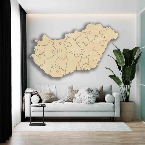 SENTOP | Dřevěná nástěnná mapa Maďarska - 40 kusů | SENTOP M005