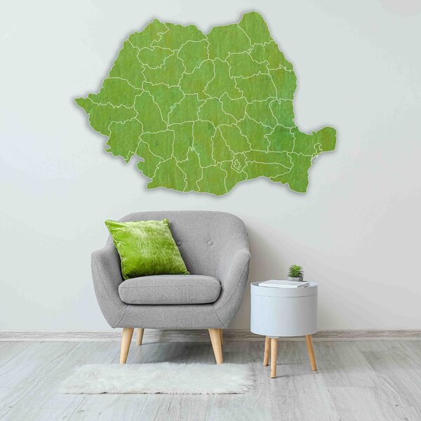 Dřevěná nástěnná mapa Rumunska - ROMA: Přírodní překližka - Topol přírodní 40 x 58 cm 4184-65846 M006
