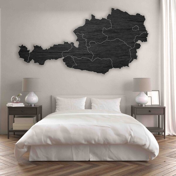 Dřevěná mapa na stěnu Rakousko - 10 ks | SENTOP M008: Preglue - Bílá barva 40 x 80 cm 4186-66103 M008