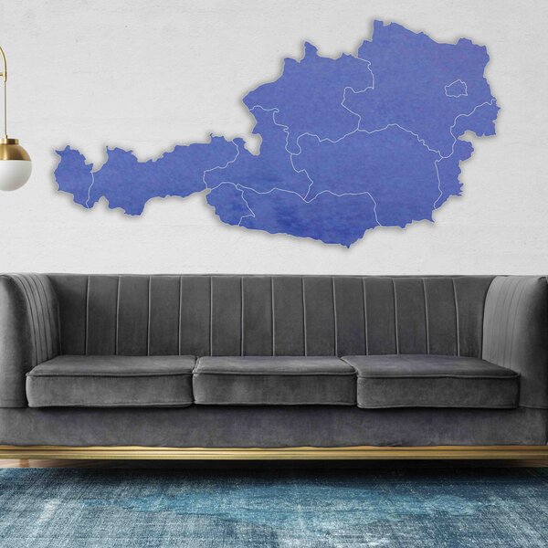 Dřevěná mapa na stěnu Rakousko - 10 ks | SENTOP M008: Preglue - Bílá barva 40 x 80 cm 4186-66103 M008