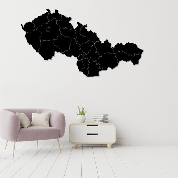 Dřevěná mapa Slovenska a České republiky - PUZZLE: Překližka Topol - Honey 3071 40 x 23 cm 4190-84945 M011