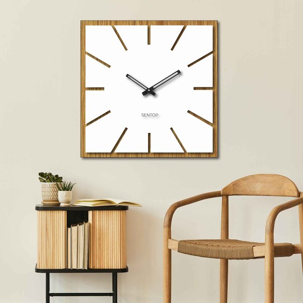 Velké nástěnné hodiny DUB - 30 - 50 cm | AKIL: HDF - Dub HDF - černá 30 cm Světlé 4197-70889 HDFK021