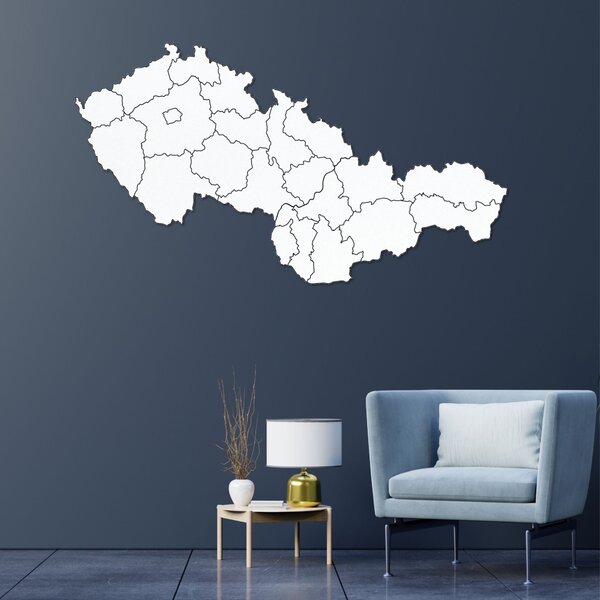 Dřevěná mapa Slovenska a České republiky - PUZZLE: Překližka Topol - Honey 3071 40 x 23 cm 4190-84945 M011